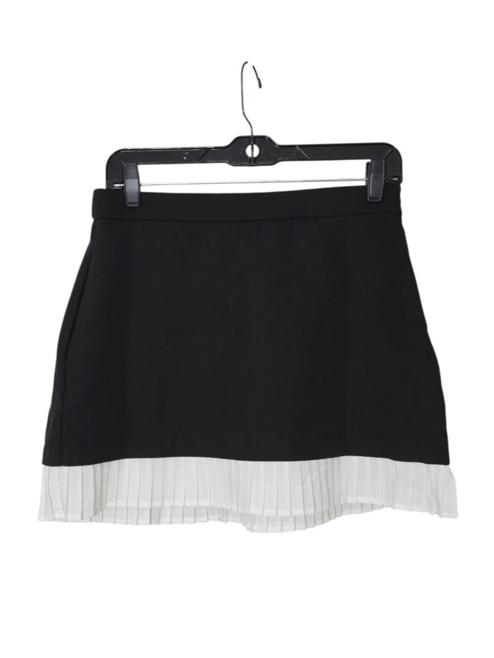 Blashe Women's Black & White Skirt w. Pleated Hem Size Large NEW